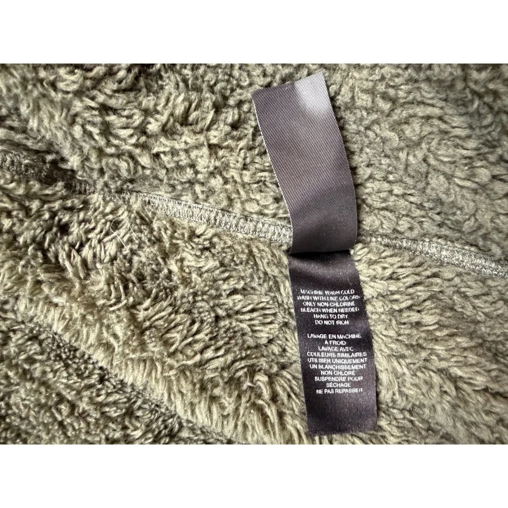 Roark Men M Sherpa Fleece Full Zip Hoodie Olive Green Camo Pocket Jacket Outdoor